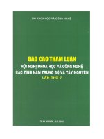 Báo cáo tham luận hội nghị khoa học và công nghệ các tỉnh nam trung bộ và tây nguyên