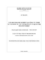 Văn hoá doanh nghiệp tại công ty TNHH tư vấn đầu tư – tư vấn quản lý và quản trị doanh nghiệp   luận văn ths  kinh doanh