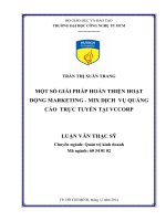Một số giải pháp hoàn thiện hoạt động marketing mix dịch vụ quảng cáo trực tuyến tại vccorp 