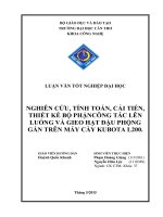 nghiên cứu, tính toán, cải tiến, thiết kế bộ phận công tác lên luống và gieo hạt đậu phộng gắn trên máy cày kubota l200 