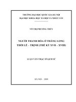 Người thanh hóa ở thăng long thời lê   trịnh ( thế kỷ XVII   XVIII )   luận văn ths  lịch sử  60 22 54 pdf