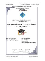 Lao động là người tàn tật   lý luận và thực tiễn 