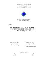 Quy chế pháp lý về cơ cấu tổ chức, quản lý và hoạt động của công ty trách nhiệm hữu hạn 
