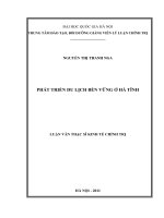 Phát triển du lịch bền vững ở hà tĩnh   luận văn ths  kinh tế pdf