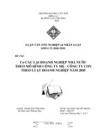Cơ cẩu lại doanh nghiệp nhà nước theo mô hình công ty mẹ   công ty con theo luật doanh nghiệp năm 2005 