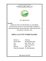 ĐÁNH GIÁ CÔNG tác bồi THƯỜNG và GIẢI PHÓNG mặt BẰNG dự án đầu tư xây DỰNG KHU tái ĐỊNH cư THỊ TRẤN bãi BÔNG, HUYỆN PHỔ yên, TỈNH THÁI NGUYÊN GIAI đoạn 1 năm 2013   2014