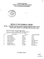 Nghiên cứu ứng dụng công nghệ lên men lactic trong bảo quản và chế biến phế thải thủy sinh