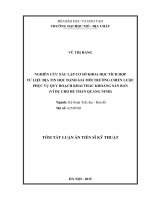 Nghiên cứu xác lập cơ sở khoa học tích hợp tư liệu địa tin học đánh giá môi trường chiến lược (ĐMC) phục vụ quy hoạch khai thác khoáng sản (ví dụ cho bể than Quảng Ninh)