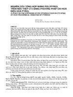 Báo cáo nghiên cứu khoa học   NGHIÊN cứu TỔNG hợp MÀNG POLYPYROL TRÊN nền THÉP CT3 BẰNG PHƯƠNG PHÁP OXI HOÁ điện HOÁ PYROL  