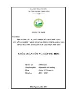 Ảnh hưởng của sự phát triển đô thị đến sử dụng đất nông nghiệp và đời sống người dân tại thị trấn bắc sơn, huyện bắc sơn, tỉnh lạng sơn giai đoạn năm 2010   2014