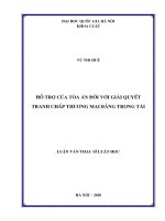 Hỗ trợ của tòa án đối với giải quyết tranh chấp thương mại bằng trọng tài   luận văn ths  luật  60 38 50 pdf