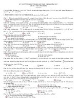 Đáp án TN 2011 Vật Lí Chính Thức Bộ GDĐT