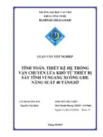 tính toán, thiết kế hệ thống vận chuyển lúa khô từ thiết bị sấy tĩnh vỉ ngang xuống ghe năng suất 40 tấn giờ 