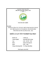 ĐÁNH GIÁ CÔNG tác cấp GIẤY CHỨNG NHẬN QUYỀN sử DỤNG đất TRÊN địa bàn xã tân KHÁNH   HUYỆN PHÚ BÌNH TỈNH THÁI NGUYÊN GIAI đoạn 2012 – 2014