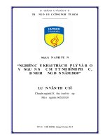Nghiên cứu khai thác hợp lý và bảo vệ nguồn nước mặt tỉnh bình phước, định hướng đến năm 2030 