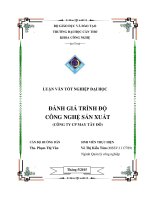 đánh giá trình độ công nghệ sản xuất (công ty cp may tây đô) 