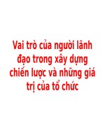 Vai trò của người lãnh đạo trong xây dựng chiến lược và những giá trị của tổ chức