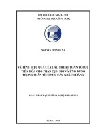 Về tính hiệu quả của các thuật toán tối ưu tiến hóa cho phân cụm mờ và ứng dụng trong phân tích nhu cầu khách hàng  luận