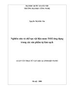 Nghiên cứu và chế tạo vật liệu nano tio2 ứng dụng trong các sản phẩm tự làm sạch   luận văn ths  công nghệ vật liệu pdf