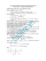 Đề và gợi ý môn Toán TN THPT 04/6/2011