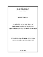 Tác động của sở hữu nhà nước lên thông tin bất cân xứng   nghiên cứu thực nghiệm tại sàn chứng khoán hồ chí minh   luận