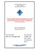 tổ chức cho học sinh hoạt động để tự lực chiếm lĩnh kiến thức khi áp dụng phương pháp giải quyết vấn đề giảng dạy chương 2  dao động cơ, vật lí 12 nâng cao 