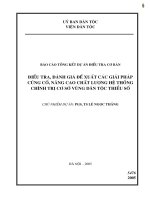 Điều tra đánh giá đề xuất các giải pháp cũng cố, nâng cao chất lượng hệ thống chính trị cơ sở vùng dân tộc thiểu số