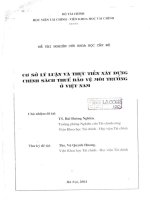 cơ sở lý luận và thực tiễn xây dựng chính sách thuế bảo vệ môi trường ở việt nam