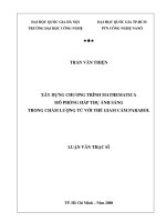 Xây dựng chương trình mathematica mô phỏng hấp thụ ánh sáng trong chấm lượng tử với thế giam cầm parabol   luận văn ths