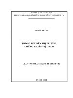 Thông tin trên thị trường chứng khoán việt nam   luận văn ths  kinh tế  60 31 01 pdf