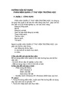 HƯỚNG DẪN SỬ DỤNG PHẦN MỀM QUẢN LÝ THƯ VIỆN TRƯỜNG HỌC