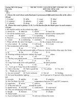 ĐỀ THI THỬ VÀO 10  TIẾNG ANH (11 12)
