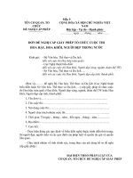 Đơn đề nghị cấp giấy phép tổ chức cuộc thi Hoa hậu, Hoa khôi, Người đẹp trong nước