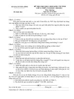 Đề thi HSG lớp 12 môn Sinh tỉnh Hòa Bình năm 2010