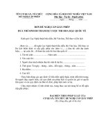 Đơn đề nghị cấp phép đưa thí sinh đi tham dự cuộc thi Hoa hậu quốc tế