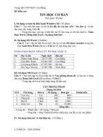 Đề kiểm tra tin học văn phòng