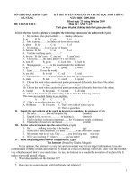 2 đề tuyển sinh 10 môn Anh và đáp án tham khảo