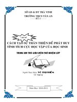 Cách tạo sự thân thiện để phát huy  tính tích cực của học sinh