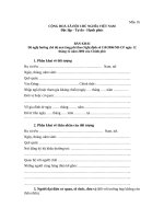 Tờ khai đề nghị hưởng trợ cấp tiền mai táng phí cho thân nhân Cựu chiến binh Việt Nam