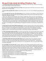 Bí quyết tinh chỉnh hệ thống Win XP