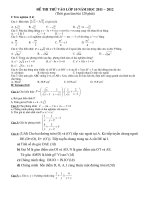 Đề thi vao 10 năm học 11 12