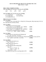 Đáp án đề KTHK2 Lý 8 1011