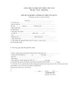 Đơn đề nghị điều chỉnh giấy phép xây dựng nhà ở riêng lẻ đô thị