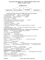 các dạng bài tập về thì   hay hay nhất