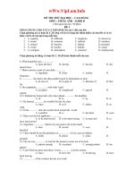 Đề thi thử ĐH Môn Tiếng Anh
