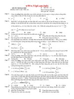 Đề thi thử ĐH môn Lý THPT Chu Văn An có đáp án