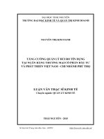 Tăng cường quản lý rủi ro tín dụng tại ngân hàng thương mại cổ phần đầu tư và phát triển việt nam, chi nhánh phú thọ