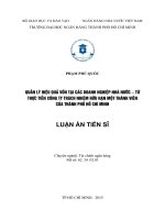 Quản lý hiệu quả vốn tại các doanh nghiệp nhà nước - từ thực tiễn Công ty trách nhiệm hữu hạn một thành viên của thành phố Hồ Chí Minh