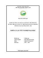 ĐÁNH GIÁ CÔNG tác QUẢN lý GIAO đất, CHO THUÊ đất để THỰC HIỆN dự án đầu tư TRÊN địa bàn HUYỆN CHỢ đồn   TỈNH bắc kạn GIAI đoạn 2010 – 2014