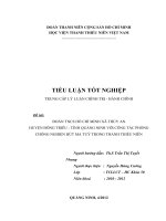 ĐOÀN TNCS HỒ CHÍ MINH XÃ THỦY ANHUYỆN ĐÔNG TRIỀU - TỈNH QUẢNG NINH VỚI CÔNG TÁC PHÒNG CHỐNG NGHIỆN HÚT MA TUÝ TRONG THANH THIẾU NIÊN